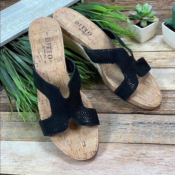 Ditto By Van Eli Black Slides Size 9 - Picture 2 of 9